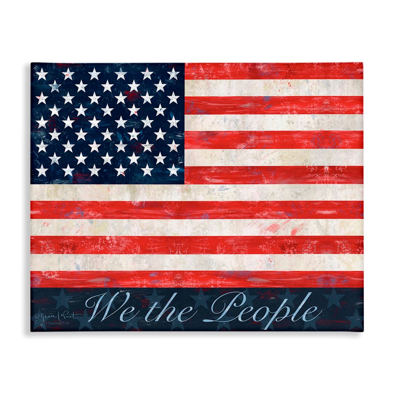 Stupell Industries We The People Flag Canvas Wall Art